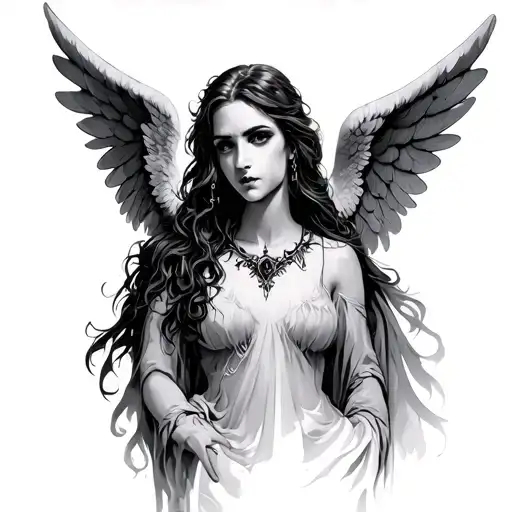 Gothic Angel tattoo design idea