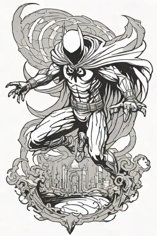 moon knight  tattoo design idea