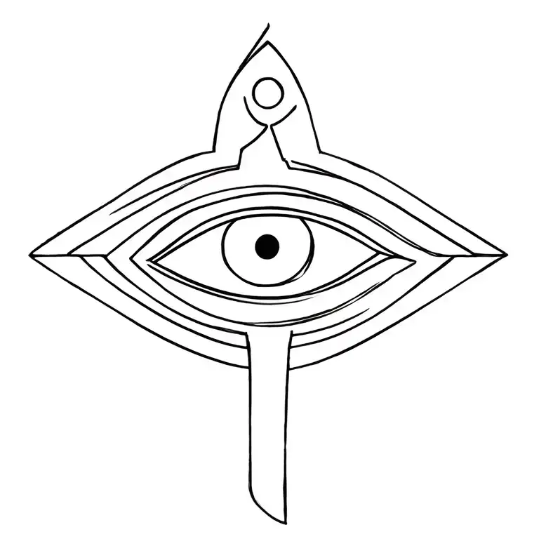 Eye of Ra Ankh Symbol with eye tattoo design idea