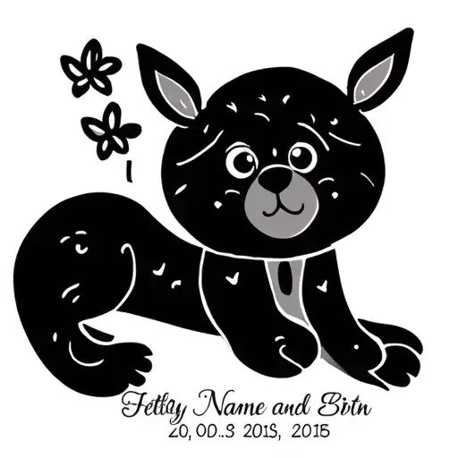 child's first name and date of birth tattoo design idea