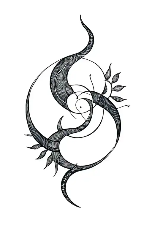 capricorn sun virgo moon pisces rising zodiac sign intertwined tattoo design idea