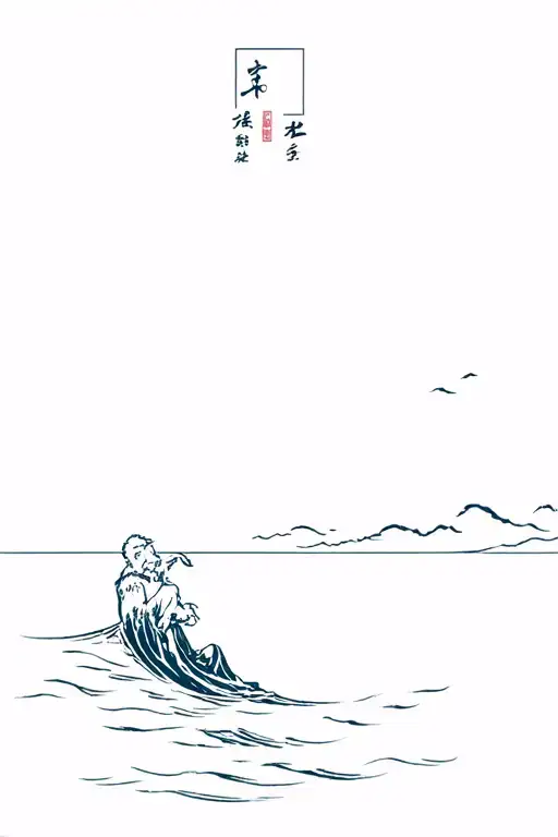 hemingway the old man and the sea but some taoism involved tattoo design idea