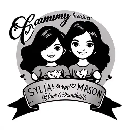 "Grammy & Pappy’s treasures "  I love my grandkids Sylvia & Mason tattoo design idea