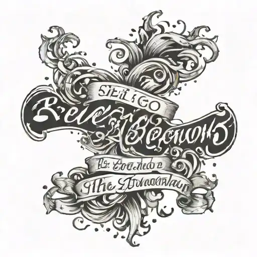 infinity symbol with the text: So let go, so let go, jump in, it's alright, 'Cause there's beauty in the breakdown  tattoo design idea