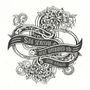 infinity symbol with the text: So let go, so let go, jump in, it's alright, 'Cause there's beauty in the breakdown  tattoo design idea