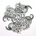 infinity symbol with the text: So let go, so let go, jump in, it's alright, 'Cause there's beauty in the breakdown  tattoo design idea