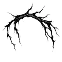 Sharp, abstract lines like tendons or energy cracks. Flowing, aggressive, irregular shape, no shading. tattoo design idea