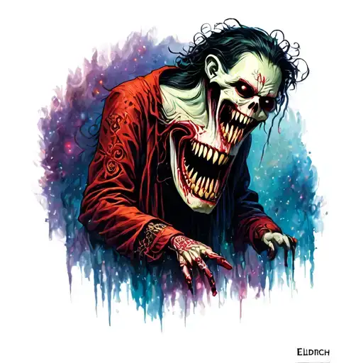 Eldrich cosmic horror movie villains tattoo design idea