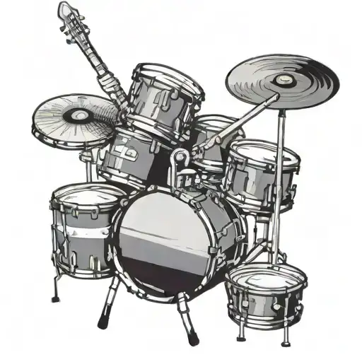 drum bass tattoo design idea