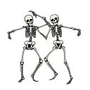 two skeletons dancing tattoo design idea