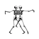two skeletons dancing tattoo design idea