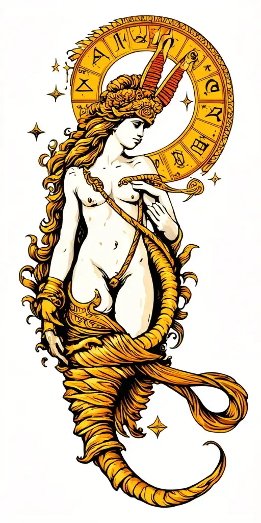 Zodiac Aquarius tattoo design idea
