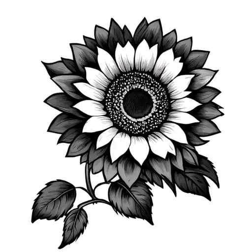 Cat leg with sunflower flowers tattoo design idea