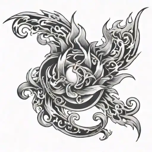 1994 year with flames tattoo design idea