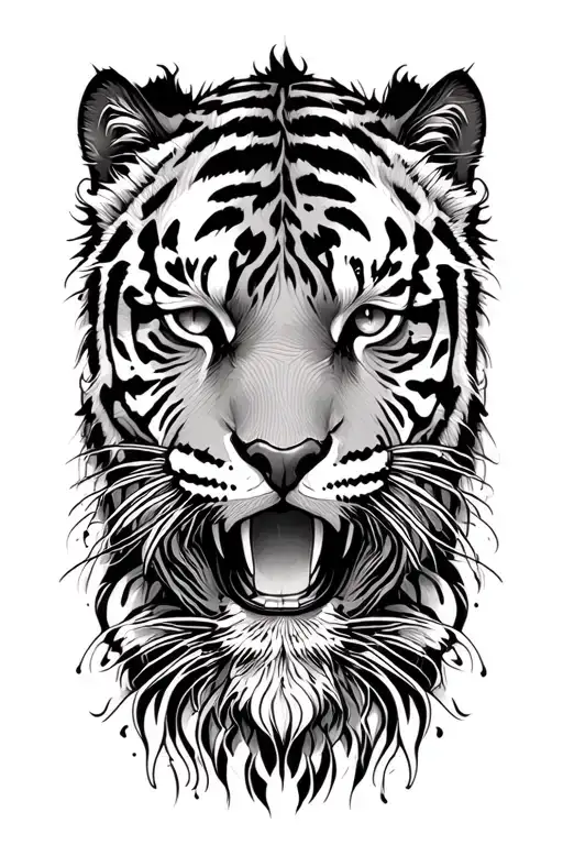 tiger eyes tattoo design idea
