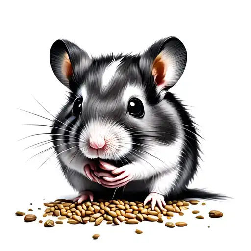 Hamster eating a seed tattoo design idea