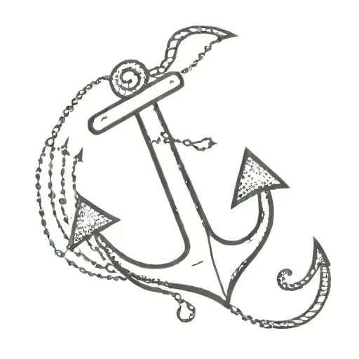 Anchor Black glitter tattoo design idea