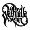 lettering Valhalla text tattoo design idea