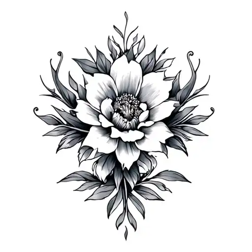 gothic floral design tattoo design idea
