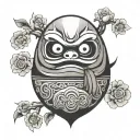 Daruma doll tattoo design idea