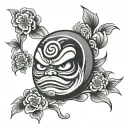 Daruma doll tattoo design idea
