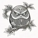 Daruma doll tattoo design idea