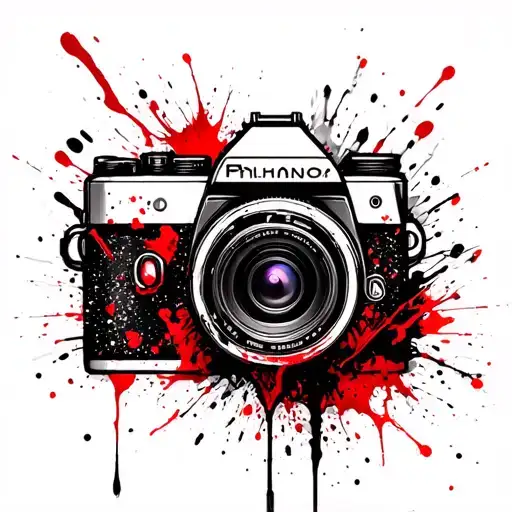 photo camera tattoo design idea