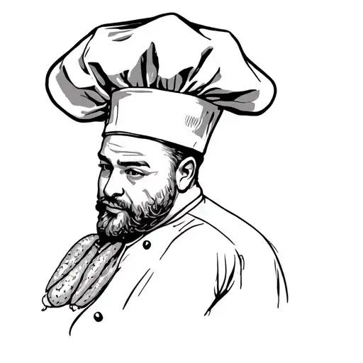 chef's hat and vegetable tattoo design idea