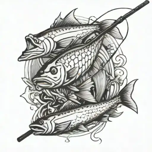 Fishing Pole tattoo design idea