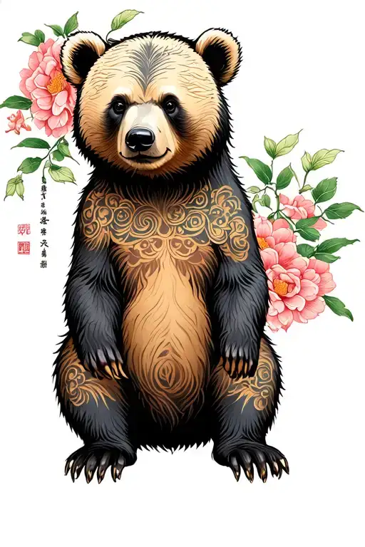 bear cub tattoo design idea