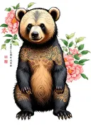 bear cub tattoo design idea