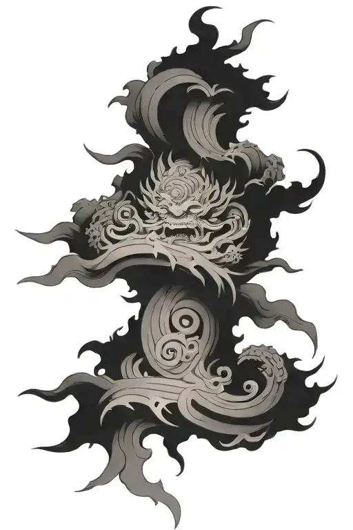 scroll in japanese tattoo design idea