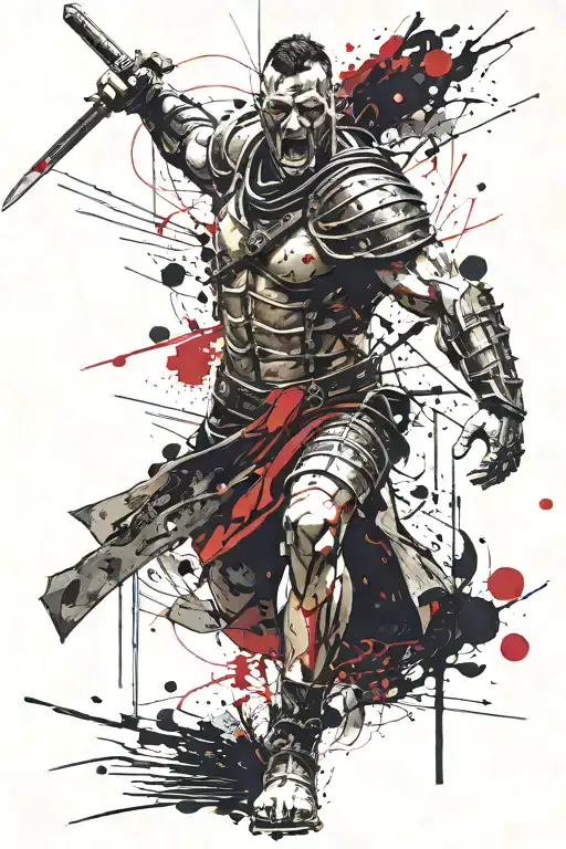 gladiator on shin tattoo tattoo design idea