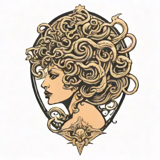 Medusa head emerging tattoo design idea