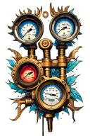 matching HVAC Manifold Gauges red and blue eyes tattoo design idea
