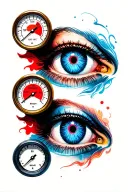 matching HVAC Manifold Gauges red and blue eyes tattoo design idea