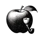 A cloud with an apple or a pipe: a discreet wink to Magritte, revisited in the Old School style tattoo design idea