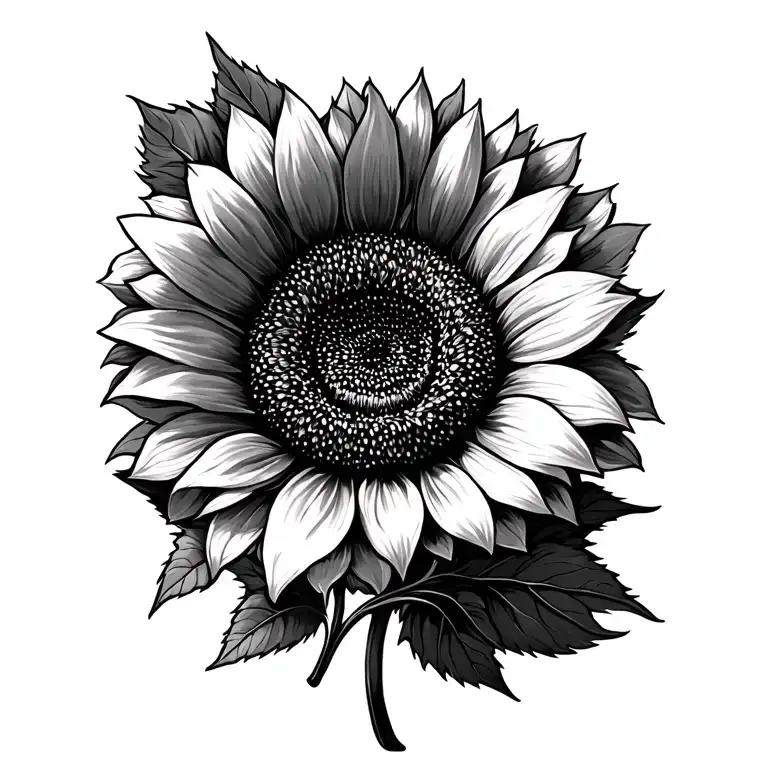Make a sunflower tattoo going around the ankle make it realistic make it manly add heavy detail details no color tattoo design idea