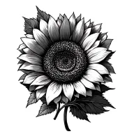 Make a sunflower tattoo going around the ankle make it realistic make it manly add heavy detail details no color tattoo design idea