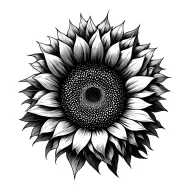 Make a sunflower tattoo going around the ankle make it realistic make it manly add heavy detail details no color tattoo design idea
