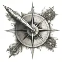 nautical compass tattoo design idea