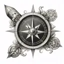 nautical compass tattoo design idea