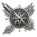 nautical compass tattoo design idea