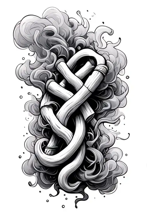 joint surrounded by smoke coming tattoo design idea