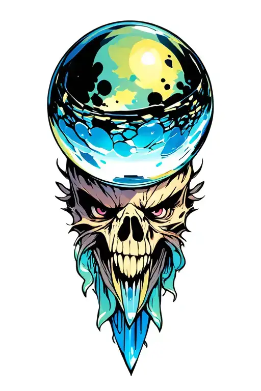 crystal ball tattoo design idea