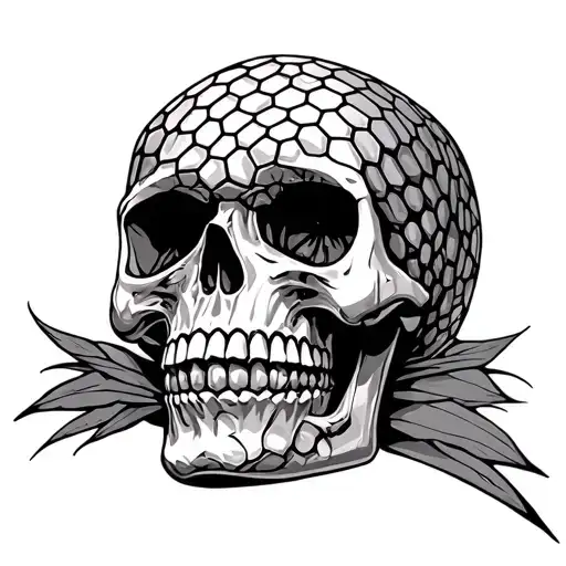 Honeycomb Skull tattoo design idea