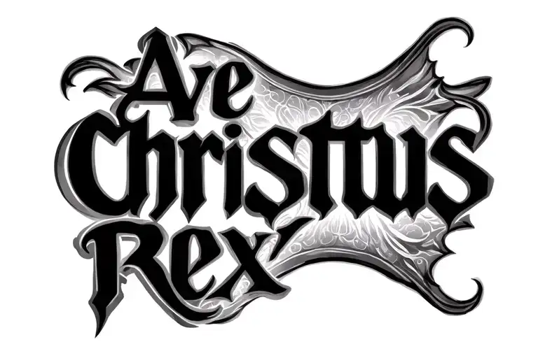 the words "ave christus rex" curved to fit on someones upper back tattoo design idea
