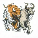 bull vs bear tattoo design idea