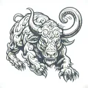 bull vs bear tattoo design idea