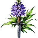 dagger wrapped in purple hyacinth flower tattoo tattoo design idea